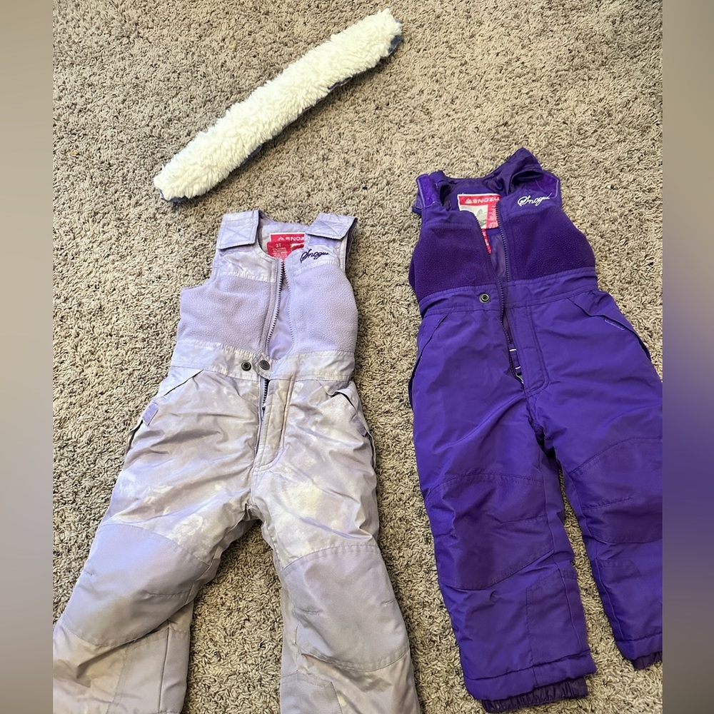 Girls Toddler Puffer Jacket and Snowsuit 2T snow bib
